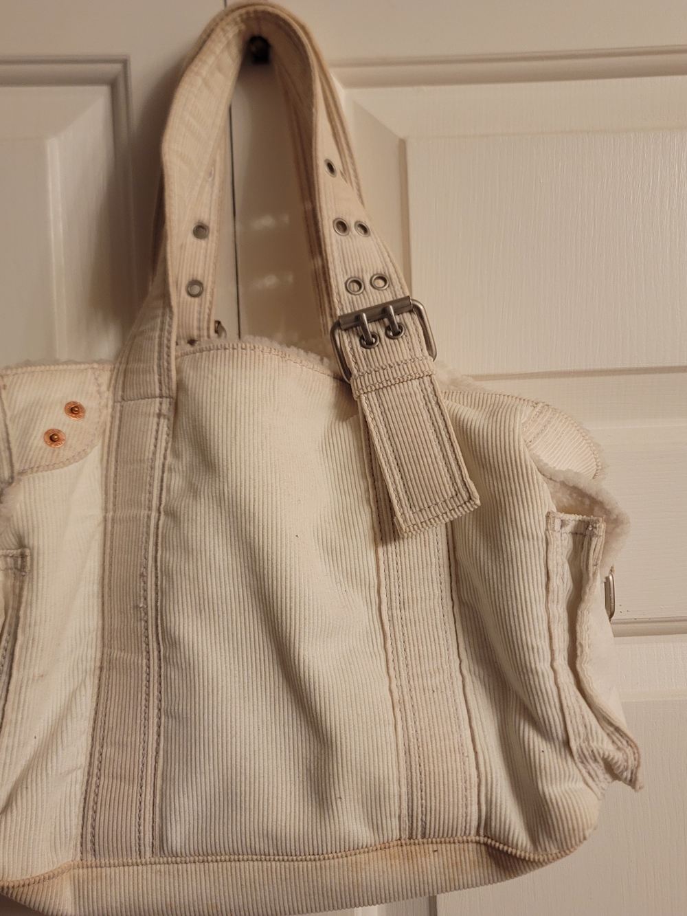 GAP Cream Canvas Tote with Buckle Strap
